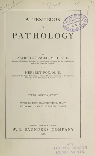 Cover for A text-book of pathology