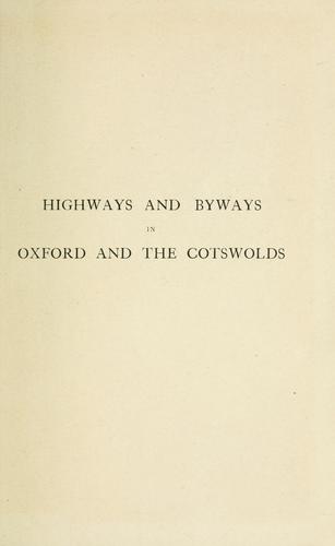 Cover for Highways and byways in Oxford and the Cotswolds.$With illus. by Frederick L. Griggs