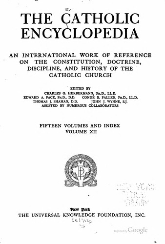Cover for The Catholic encyclopedia