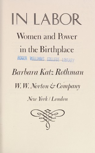 Cover for In labor