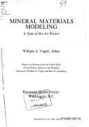 Cover for Mineral materials modeling