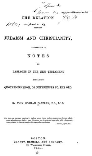 Cover for The relation between Judaism and Christianity
