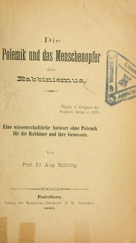 Cover for Polemik und das Menschenopfer des Rabbinismus