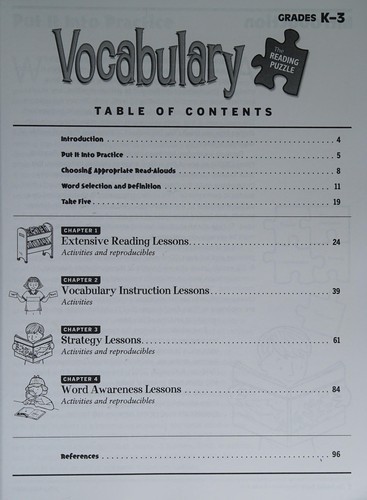 Cover for Vocabulary, Grade K-3