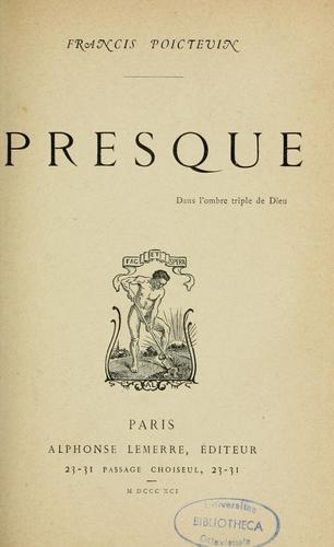 Cover for Presque