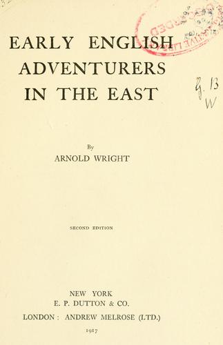Cover for Early English adventurers in the East