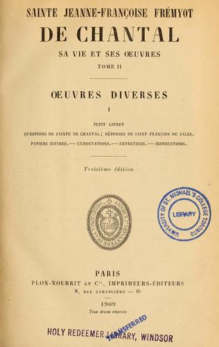 Cover for Oeuvres diverses