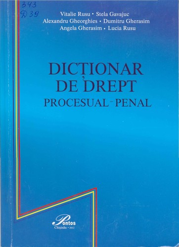 Cover for Dicţionar de drept procesual-penal