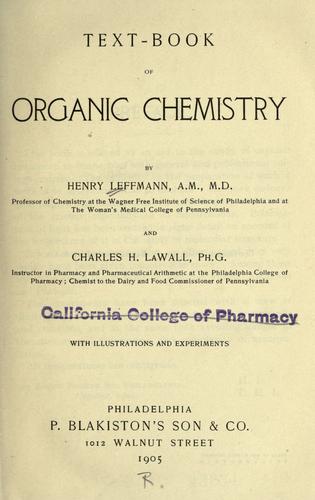 Cover for Text-book of organic chemistry