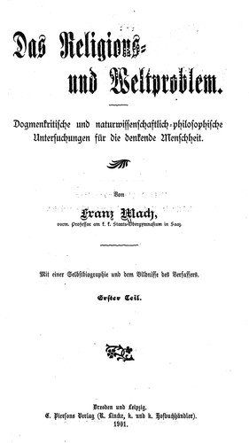 Cover for Das Religions- und Weltproblem