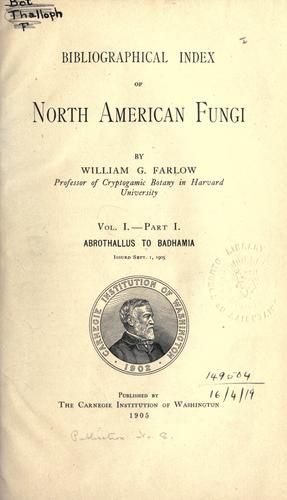 Cover for Bibliographical index of North American Fungi.
