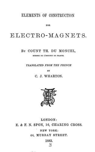Cover for Elements of construction for electro-magnets.