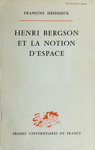 Cover for Henri Bergson et la notion d'espace