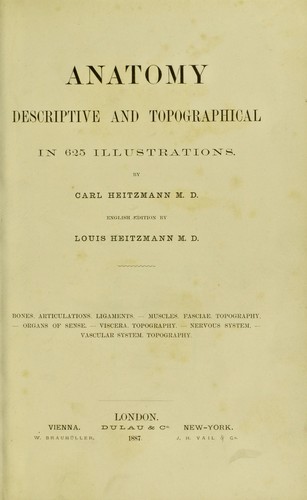 Cover for Anatomy, descriptive and topographical