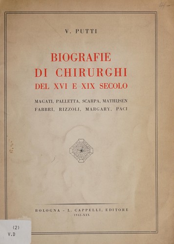 Cover for Biografie di chirurghi del XVI e XIX secolo
