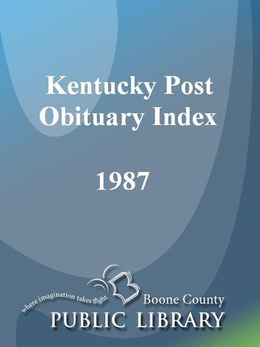 Cover for Kentucky Post Obituary Index, 1987