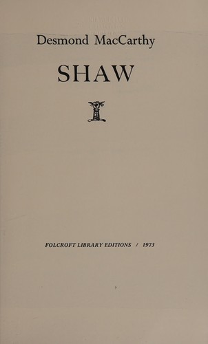 Cover for Shaw.