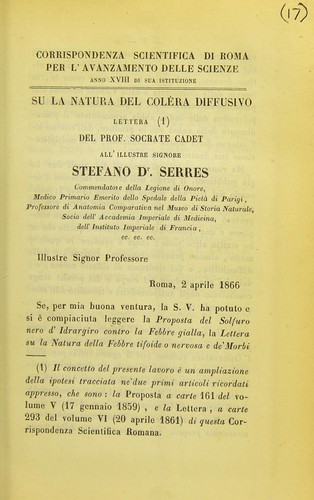 Cover for Su la natura del colèra diffusivo