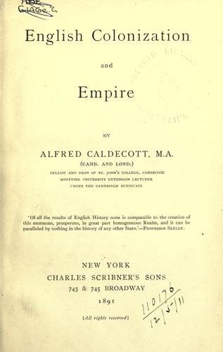 Cover for English colonization and empire.