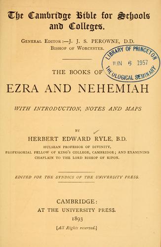 Cover for The Books of Ezra and Nehemiah