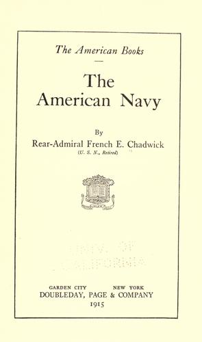 Cover for The American navy