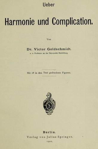 Cover for Ueber Harmonie und Complication.