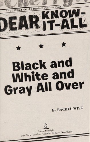 Cover for Black and white and gray all over