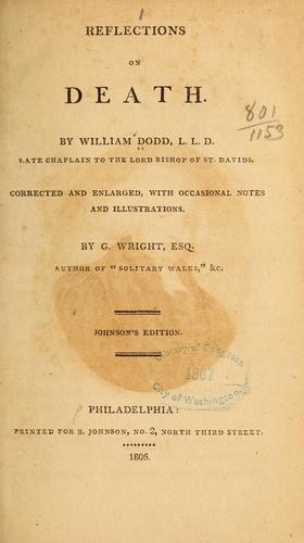 Cover for Reflections on death.
