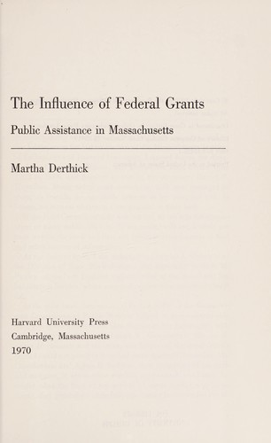 Cover for The influence of federal grants