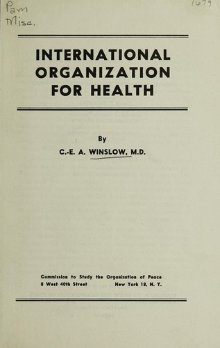 Cover for International organization for health