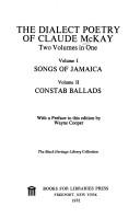 Cover for The dialect poetry of Claude McKay.