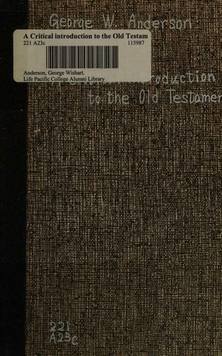 Cover for A critical introduction to the old testament