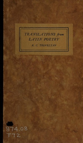 Cover for Translations from Latin poetry