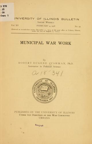 Cover for Municipal war work