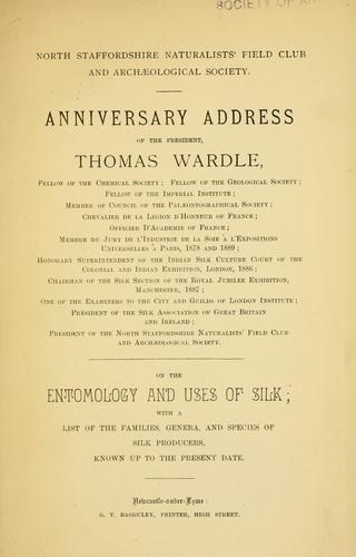 Cover for On the entomology and uses of silk