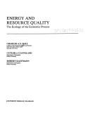 Cover for Energy and resource quality