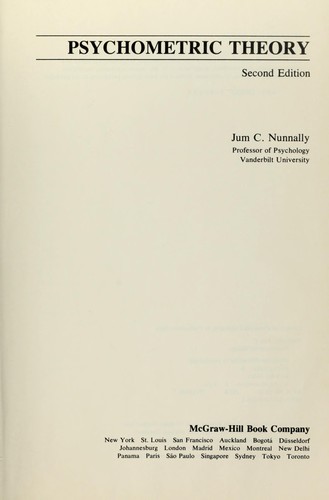 Cover for Psychometric theory