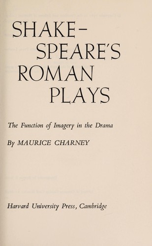 Cover for Shakespeare's Roman plays