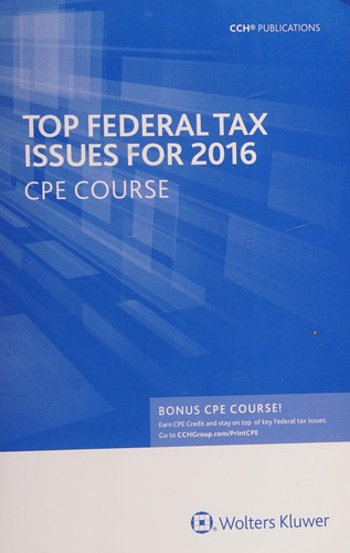 Cover for Top federal tax issues for 2016