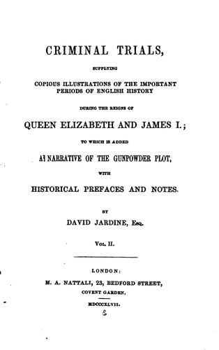 Cover for Criminal trials ...