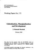 Cover for Globalization, marginalization and development