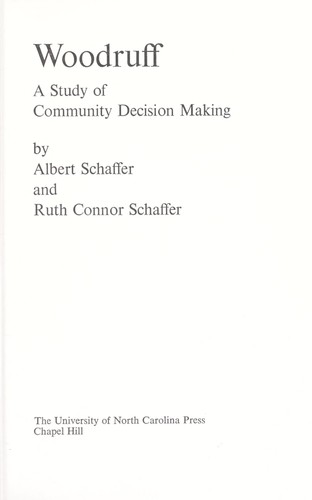 Cover for Woodruff, a study of community decision making