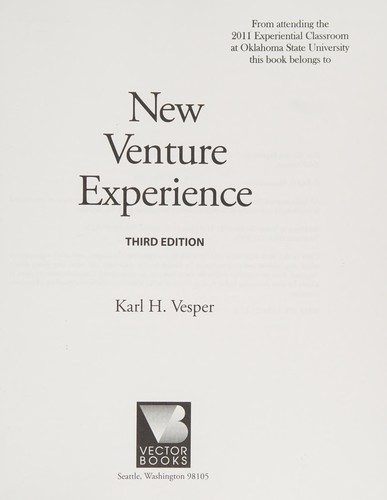 Cover for New venture experience