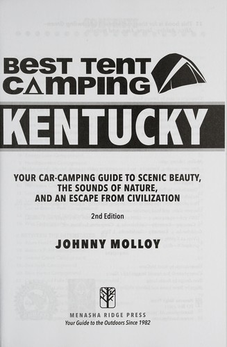 Cover for Best tent camping, Kentucky
