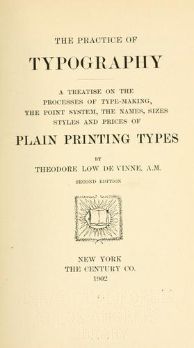 Cover for The practice of typography
