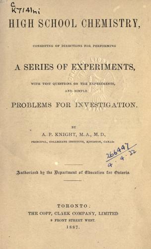 Cover for High school chemistry ...