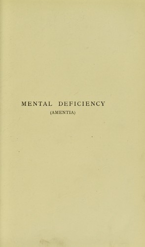 Cover for Mental deficiency