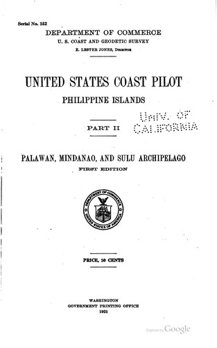 Cover for United States coast pilot, Philippine Islands ...