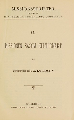 Cover for Missionen såsom kulturmakt