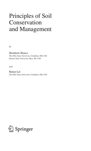 Cover for Principles of Soil Conservation and Management